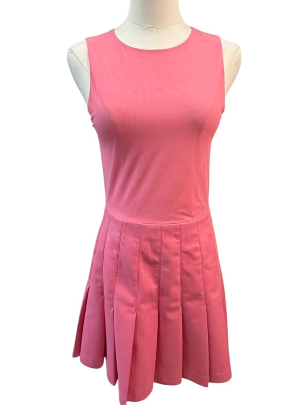EUC Alice + Olivia Chara Mixed Media Pleated Mini Dress Primrose Pink Size 2
